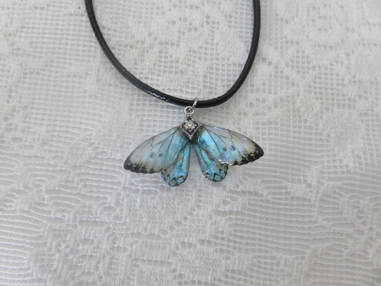Blue Moonstone Butterfly Necklace