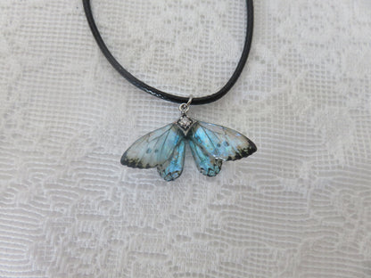 Blue Moonstone Butterfly Necklace