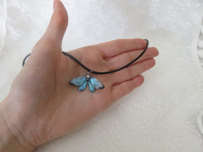 Blue Moonstone Butterfly Necklace