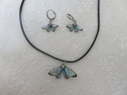 Blue Moonstone Butterfly Necklace