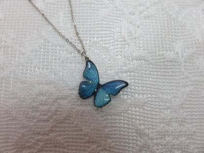 Blue Morpho Butterfly Necklace