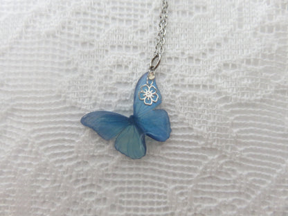 Blue Morpho Butterfly Necklace