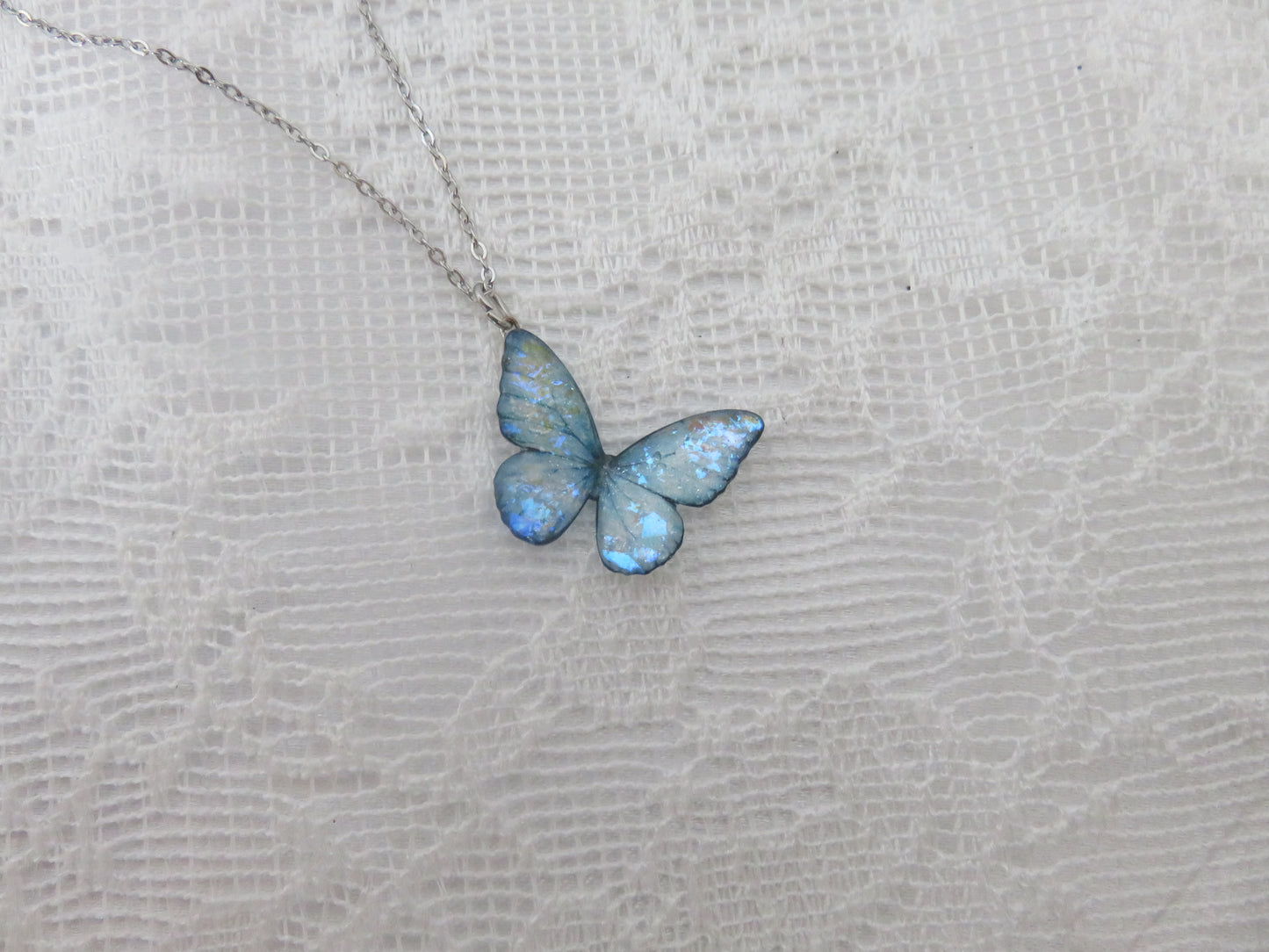 Light Blue Butterfly Necklace