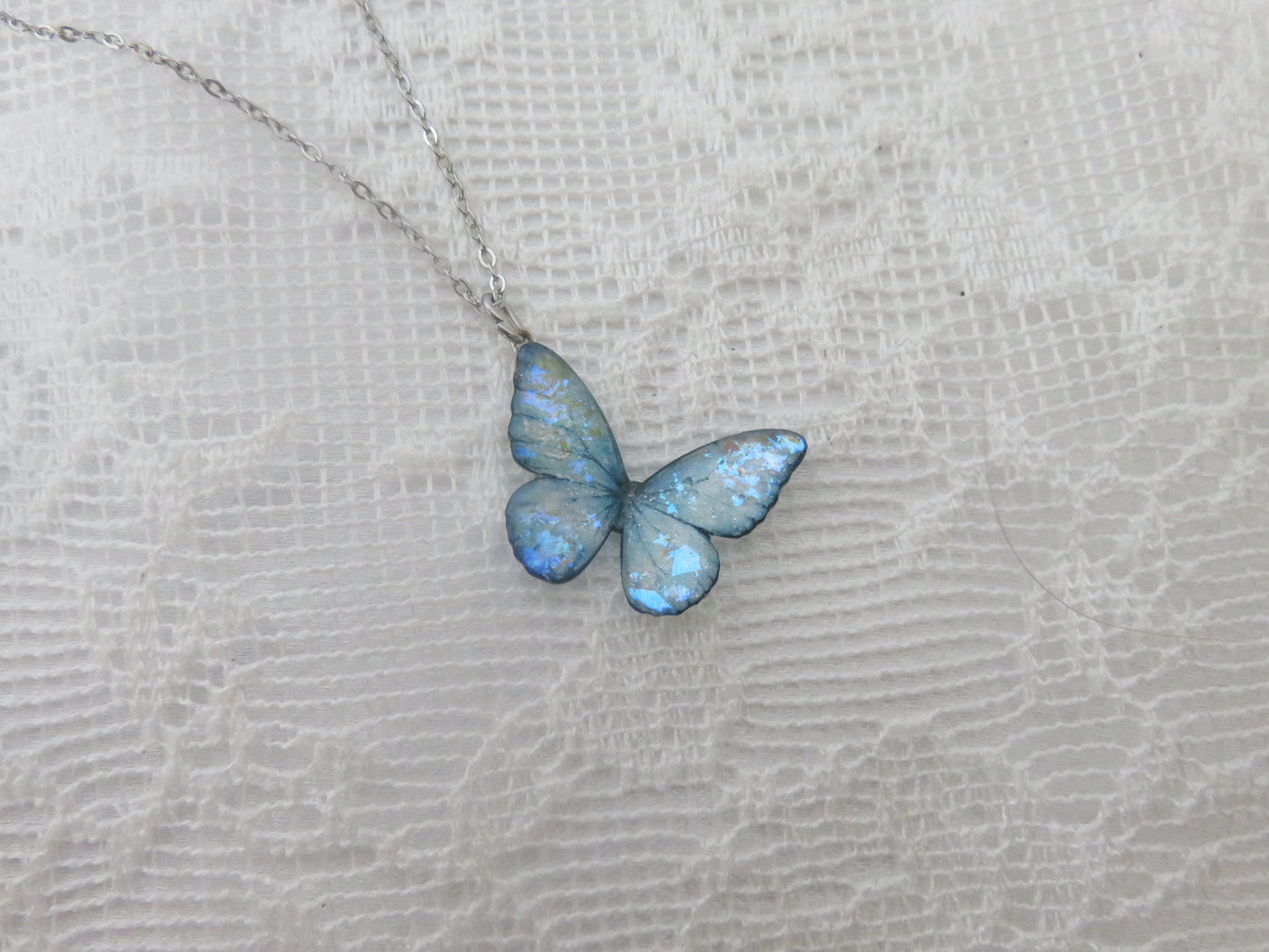 Light Blue Butterfly Necklace