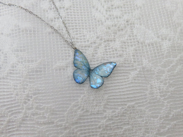 Light Blue Butterfly Necklace