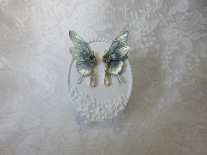 Light Blue Fairy Wing Earrings
