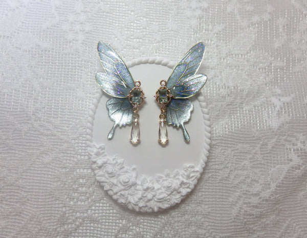 Light Blue Fairy Wing Earrings