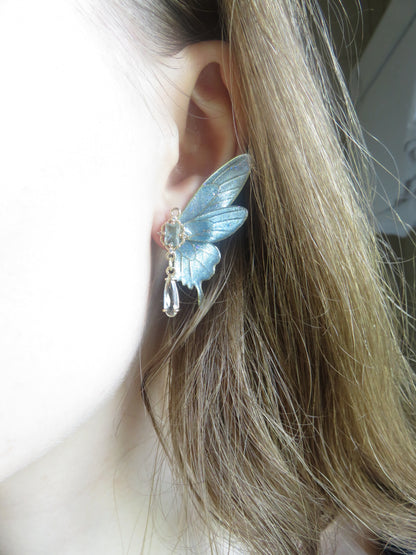 Light Blue Fairy Wing Earrings