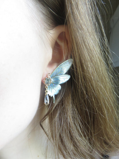 Light Blue Fairy Wing Earrings