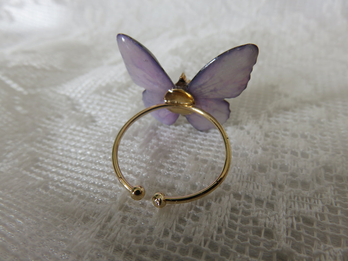 Purple Butterfly Adjustable Ring — view 6