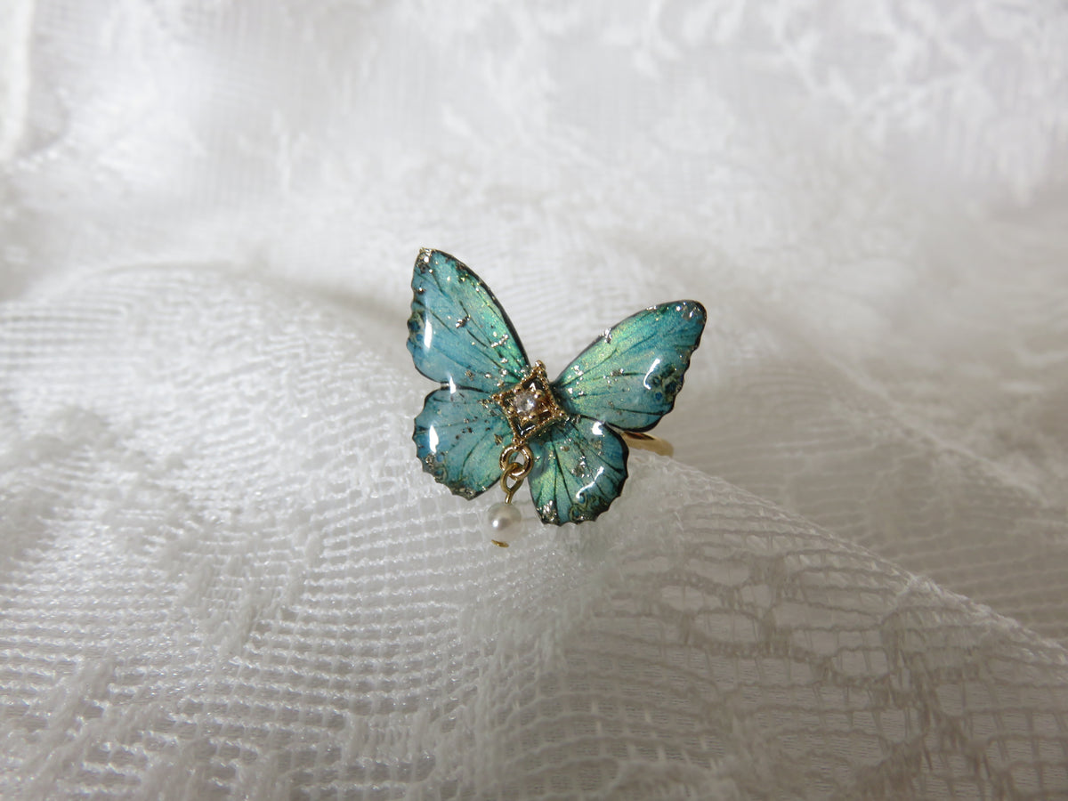 Green Butterfly Adjustable Ring — view 4
