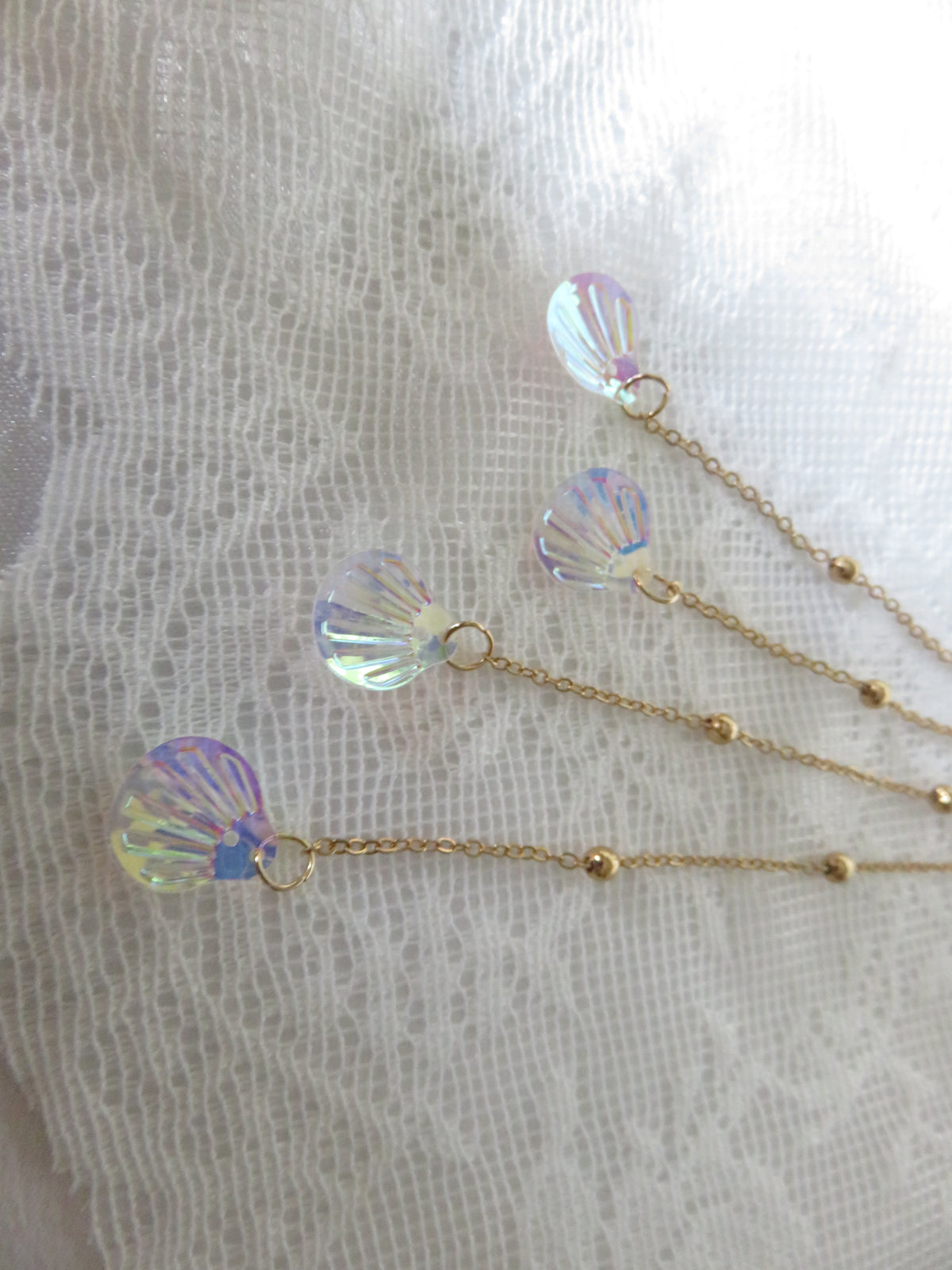 Light Blue-Purpleish Fairy Wing Tassel Ear Cuffs — view 6