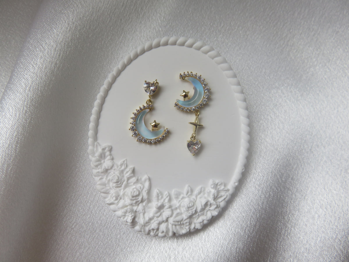 Gold Moon & Star Earrings — view 8