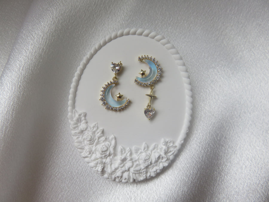 Gold Moon & Star Earrings
