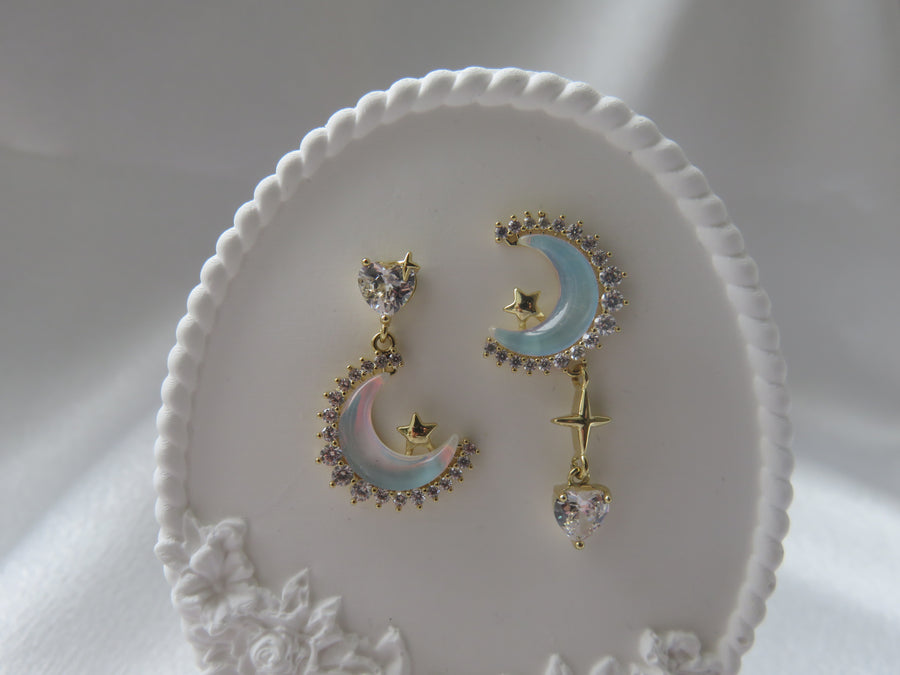 Gold Moon & Star Earrings