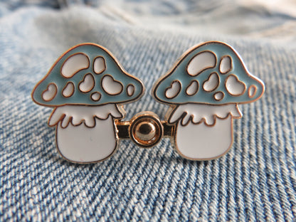 Blue Mushroom Waist Buttons