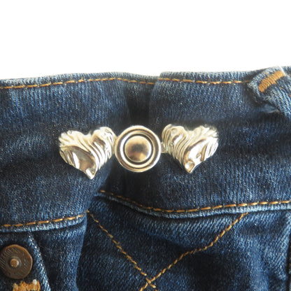Silver Heart Waist Buttons