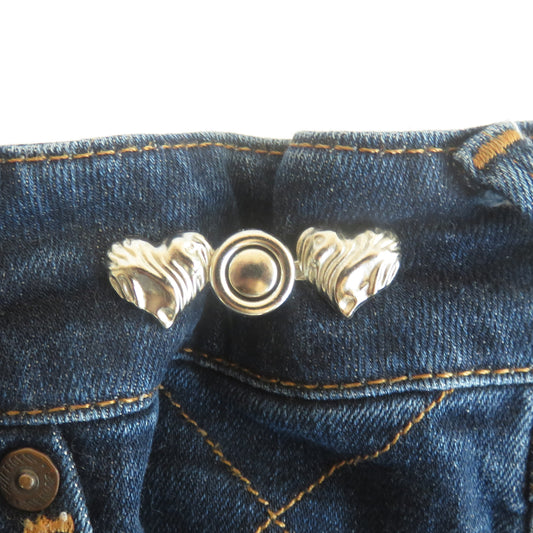 Silver Heart Waist Buttons
