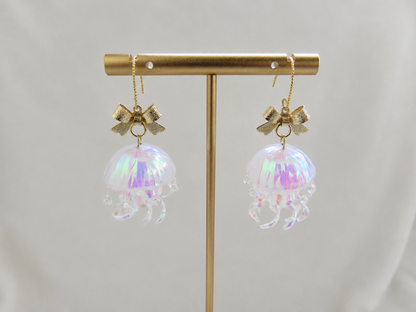 Small Iridescent Jellyfish Earrings