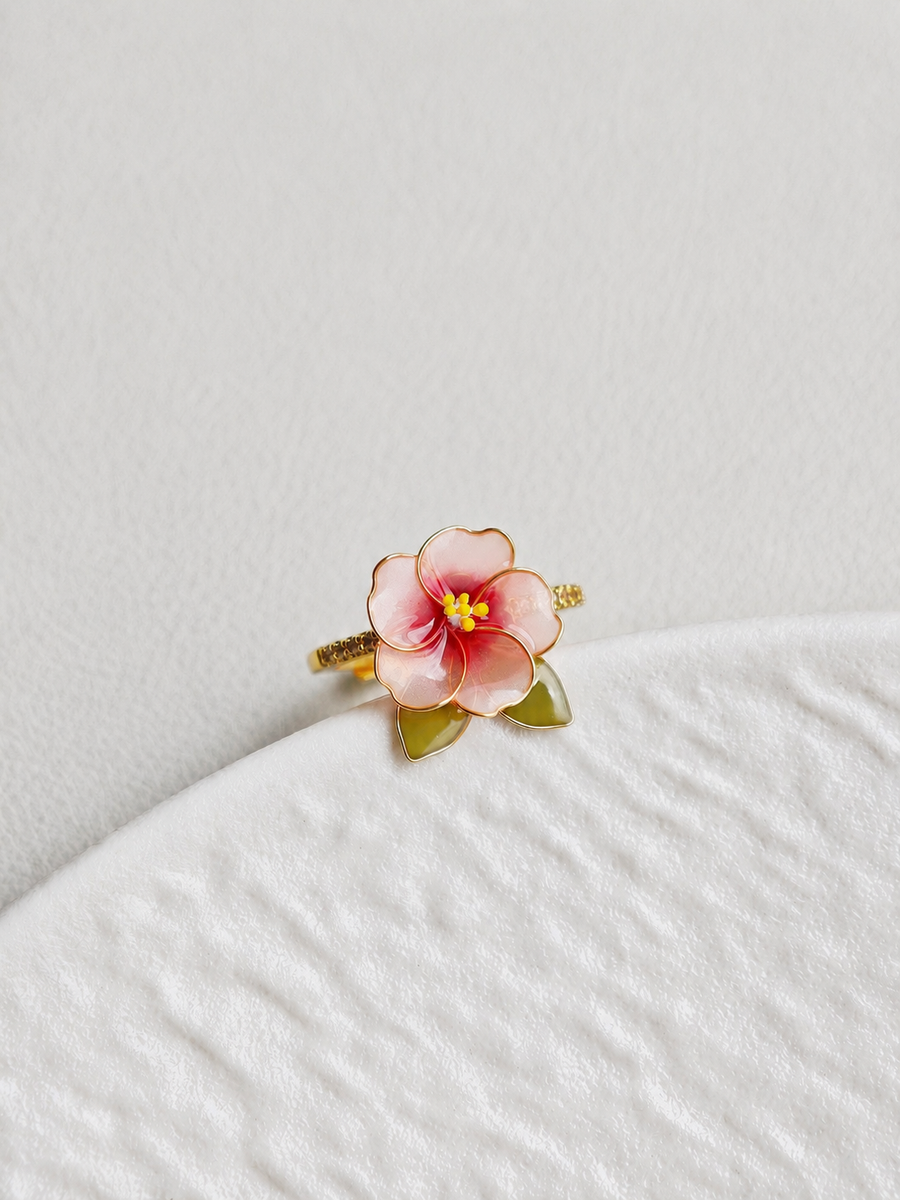 Hibiscus Flower Rings Adjustable