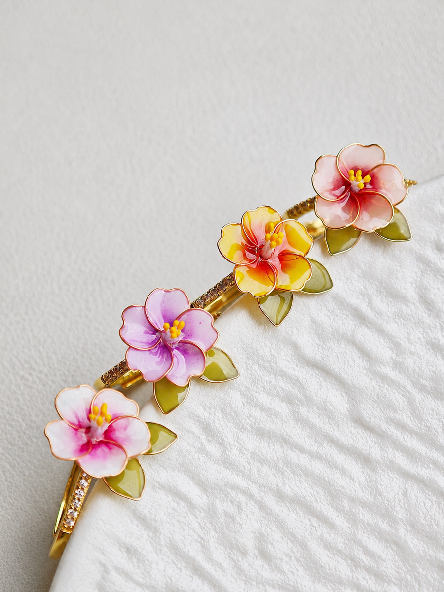 Hibiscus Flower Rings Adjustable