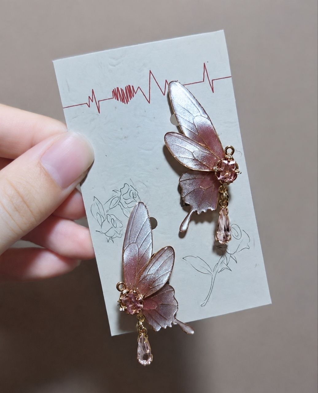 Fairy Butterfly Wing Earrings - Multiple Colors — view 10