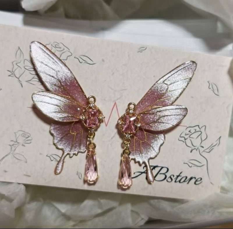 Fairy Butterfly Wing Earrings - Multiple Colors — view 7