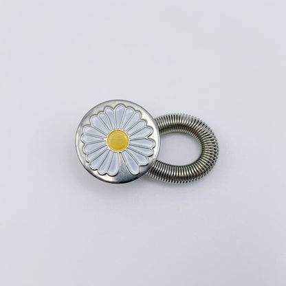 Silver Daisy Waist Expander Button
