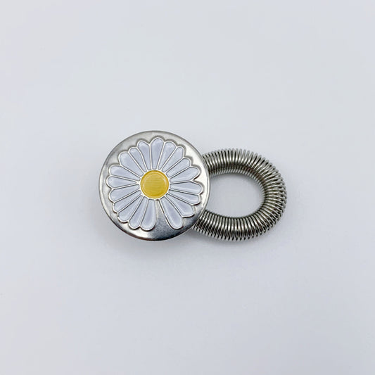Silver Daisy Waist Expander Button