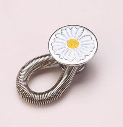 Silver Daisy Waist Expander Button