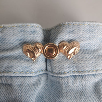Gold Heart Waist Buttons